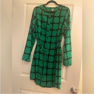 Green and Black Pane Square Merona Dress Size XXL